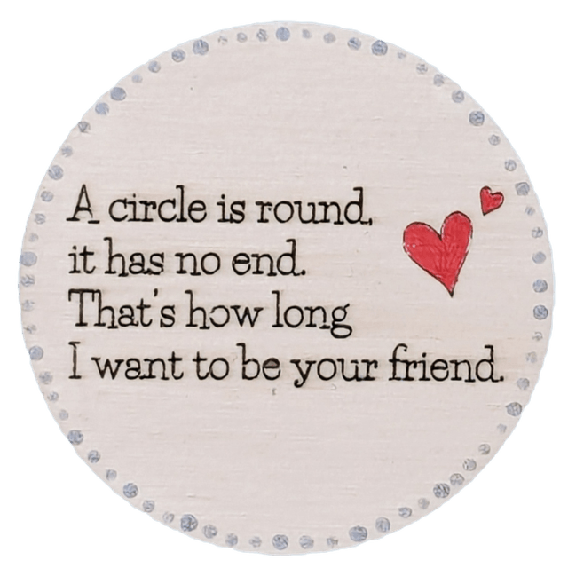 A Circle is round it has no end That's how long... Fridge Magnet Hand Painted