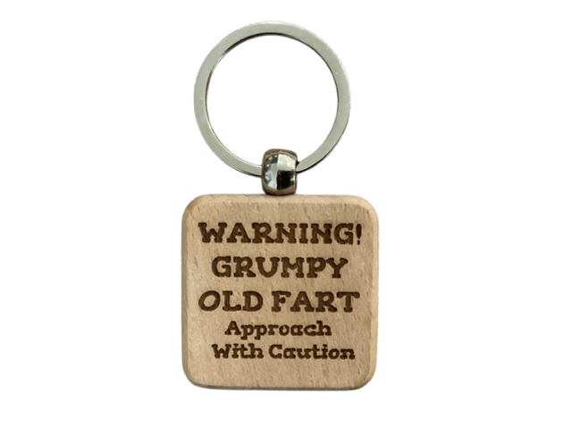Warning Grumpy Old Fart Keyring