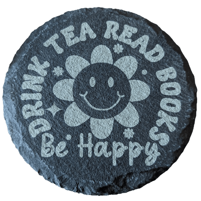 Drink Tea Read Books Be Happy Round Circle Coaster