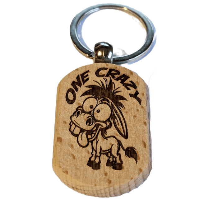 One Crazy Ass Wooden Double Sided Keyring