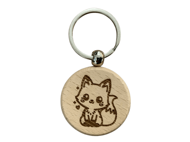 Cute Fox Double Sided Keyring