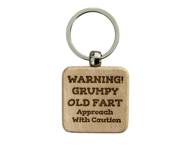 Warning Grumpy Old Fart Keyring
