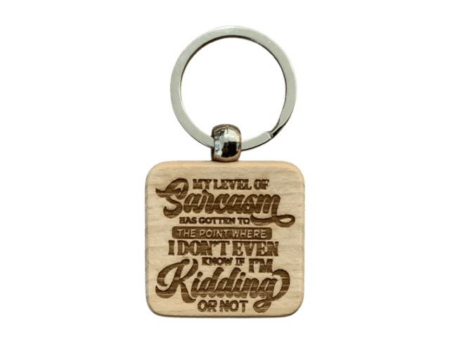 My Level of Sarcasm Stylised Font Double Sided Keyring