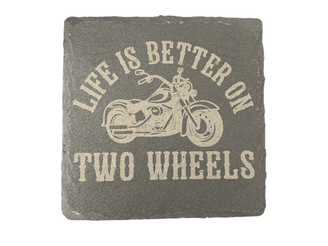 Life is Better On Two Wheels with bike Square Coaster