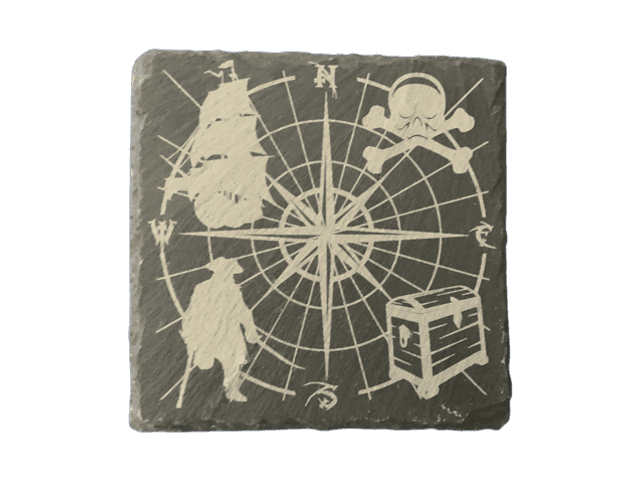 Pirate Compass Square Coaster
