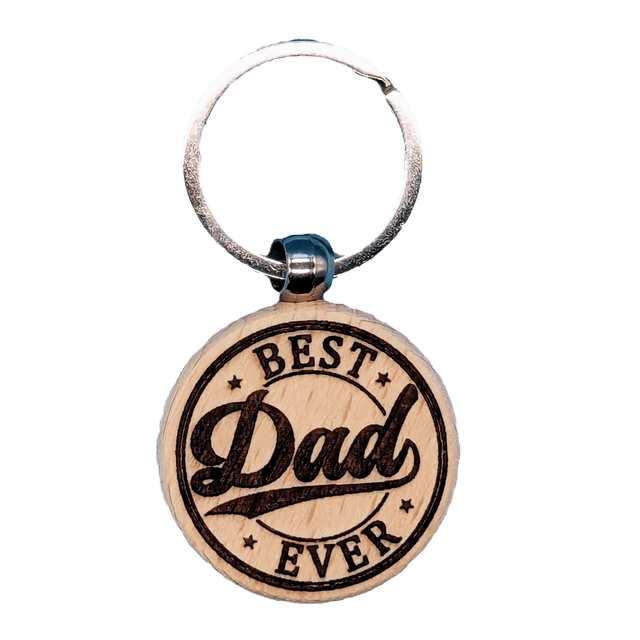 Best Dad Ever Wooden Double Sided Keyring