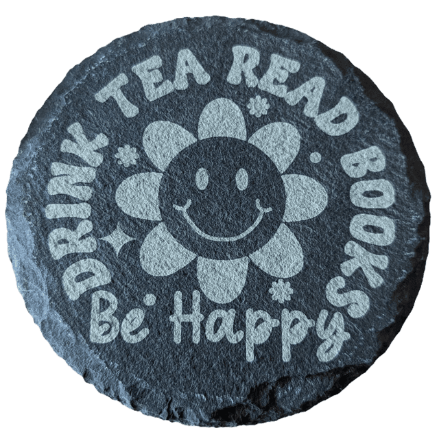 Drink Tea Read Books Be Happy Round Circle Coaster