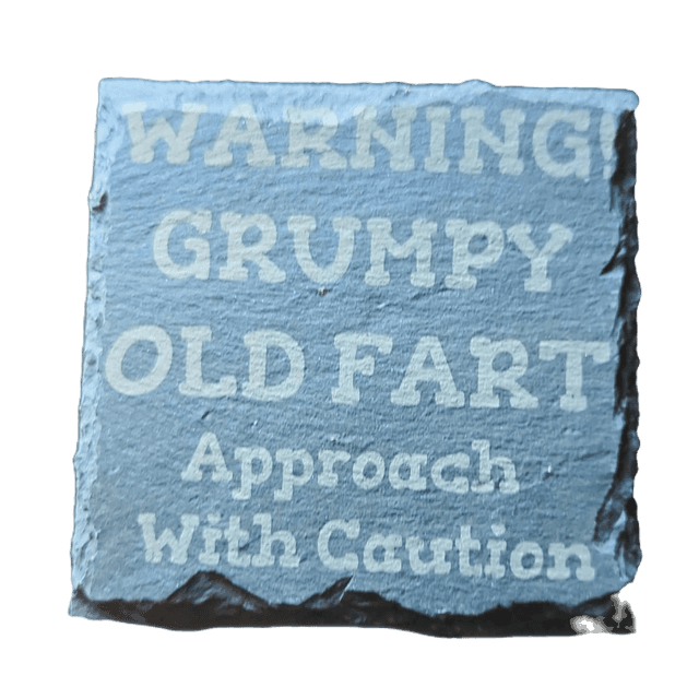 Warning Grumpy Old Fart Approach With Caution Square Coaster